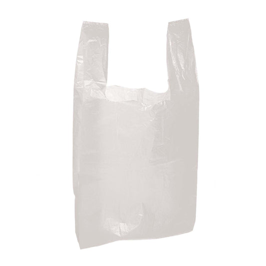 500 Piece Premium Mega Jumbo White Plastic Carrier Shopping Bags 775 x 425 x 60 mm WP13 (Parcel Rate)