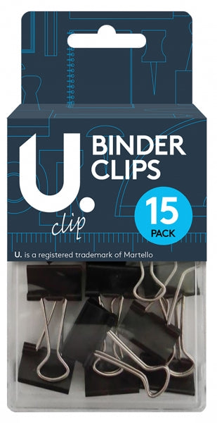 Binder Clips Black 19 mm Pack of 15 P2352 (Large Letter Rate)