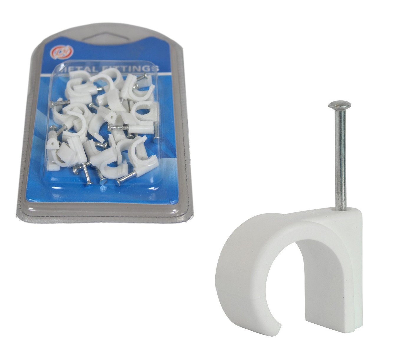 Plastic Cable Clip Metal Fitting 1.5 cm 00632 (Large Letter Rate)
