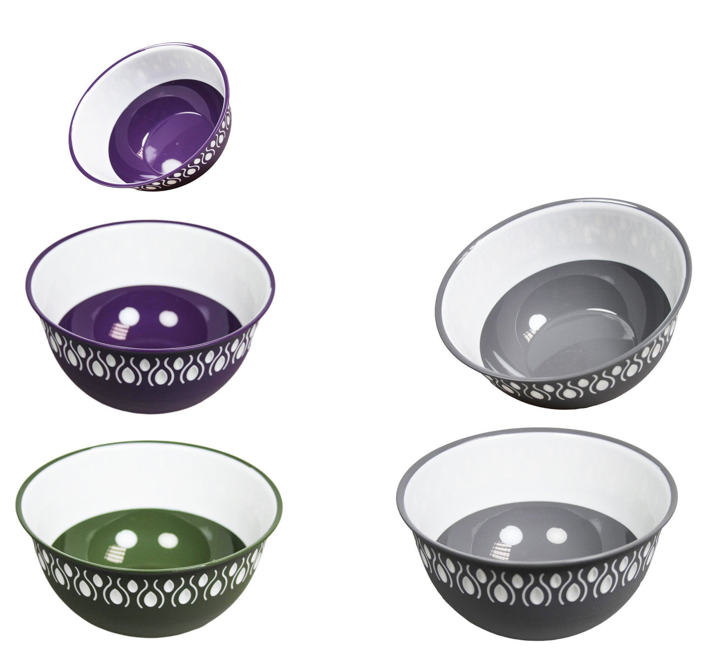 Kitchen Food Bowl with Pattern Design Plastic 20 x 10 cm Assorted Colours BNM0155 (Parcel Rate)