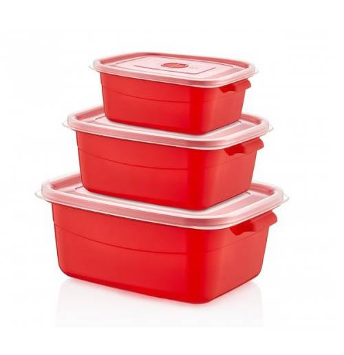 3 Pack Rectangular Food Storage Containers Microwave Food Pot With Lids 021520 (Parcel Rate)