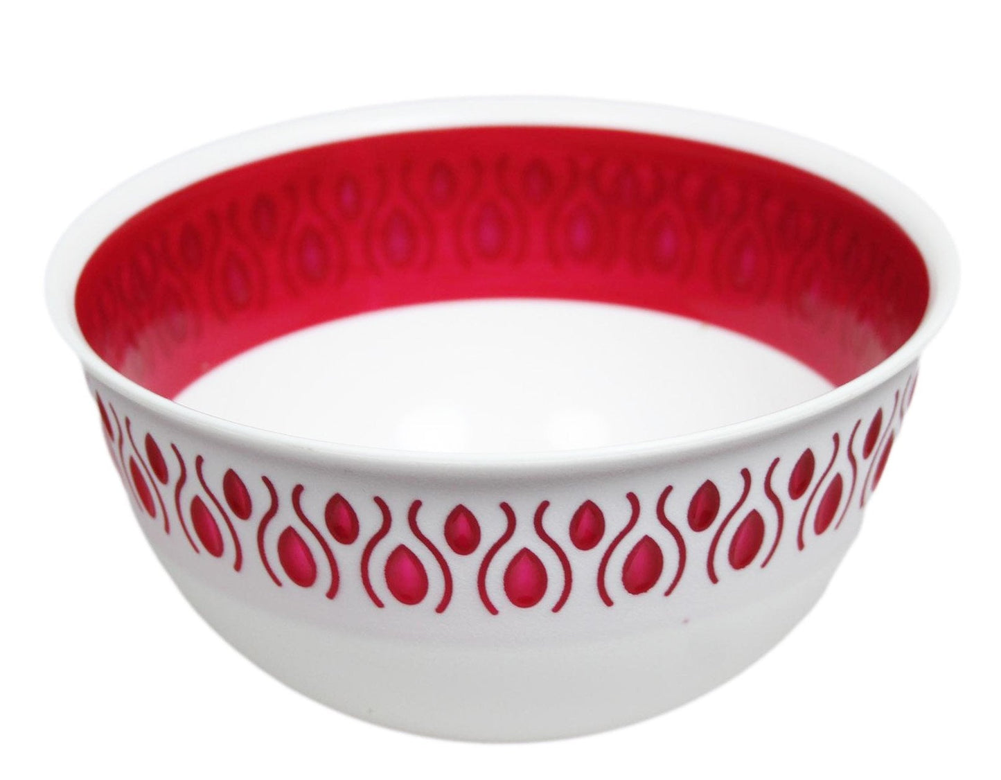 Kitchen Food Bowl with Pattern Design Plastic 16cm x 18cm Assorted Colours BNM0230 (Parcel Rate)