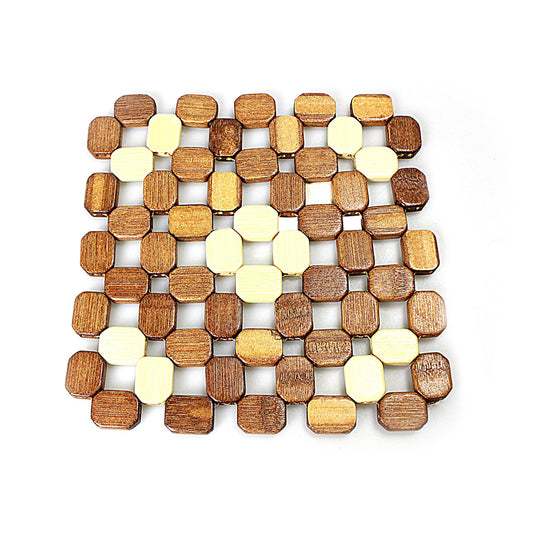 Wooden Bamboo Pan Coaster Trivet 15 x 15 cm 0309 (Large Letter Rate)