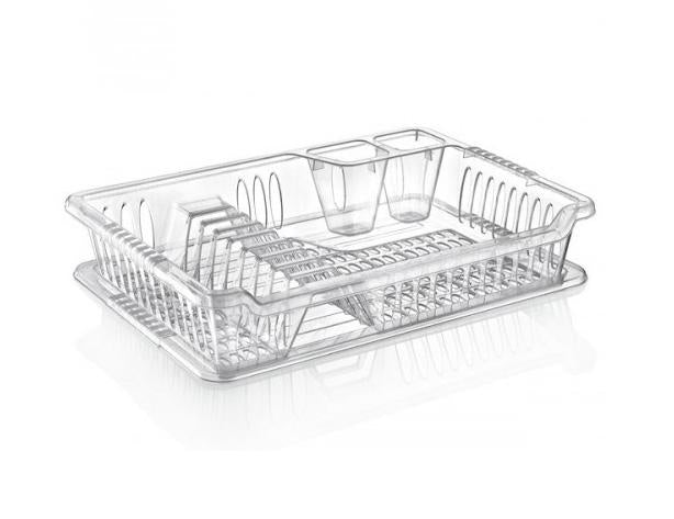 Kitchen Hobby Small Clear Plastic Dish Drainer With Tray 29 x 40 x 8.5cm 041097  A (Parcel Rate)