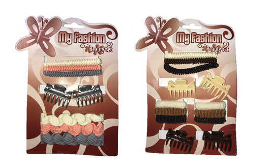 Assorted Brown Hair Accessories Ties Clips Assorted Designs and Colours 0488 (Parcel Rate)