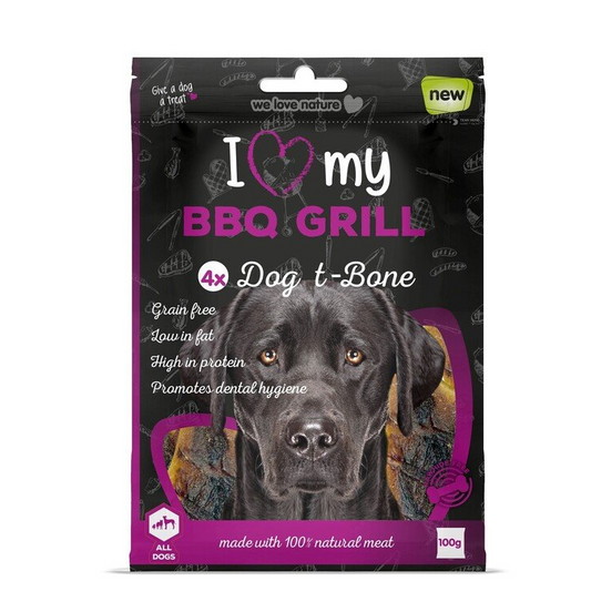 Pet Dog Treats BBQ T-Bone 4 Pack 075417 (Parcel Rate)