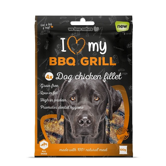 Pet Dog Treats BBQ Grill Chicken Fillets 4 Pack 075424 (Parcel Rate)