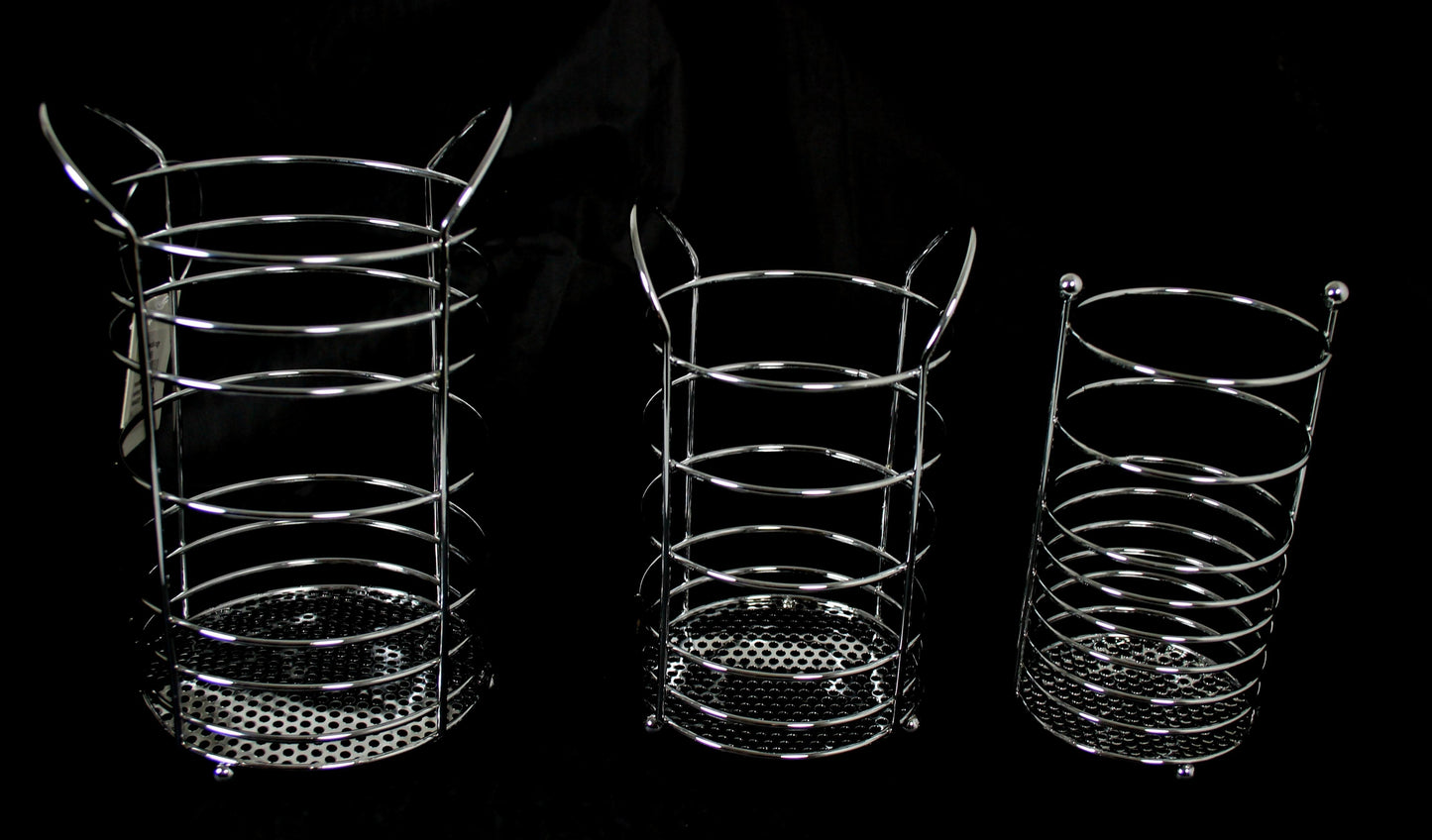 Metal Spoon Basket Cutlery Strainer Type Basket 3 Pack 3 Sizes Metal 0876 (Parcel Rate)