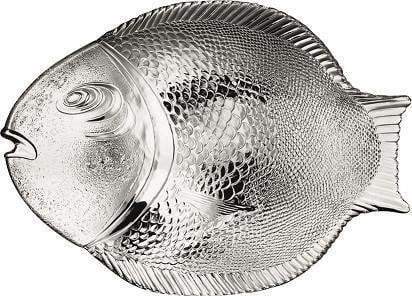 Marine Clear Glass Fish Style Shaped Fancy Small Service Plate 27cm x 20cm 6 Pack 10257 (Parcel Rate)