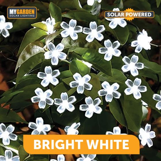 Garden Solar Powered Petal Lights Bright White 71cm 36 LED 1054 (Parcel Rate)