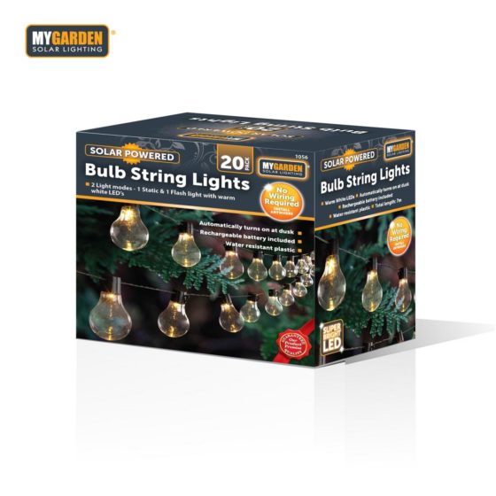 Garden Bulb String Lights 20 Pack 7 Metre White LED 1056 (Parcel Rate)