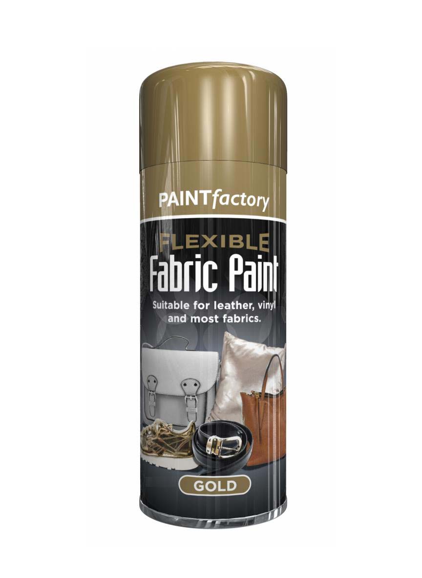 Paint Factory Flexible Fabric Spray Paint Gold Suitable For Leather Vinyl And Most Fabrics 200ml 1067 (Parcel Rate)