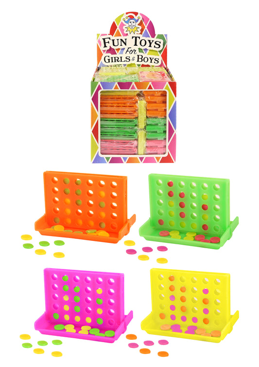 Mini Line Up Game (7.5cm) 4 Assorted Neon Colours T65178 (Parcel Rate)