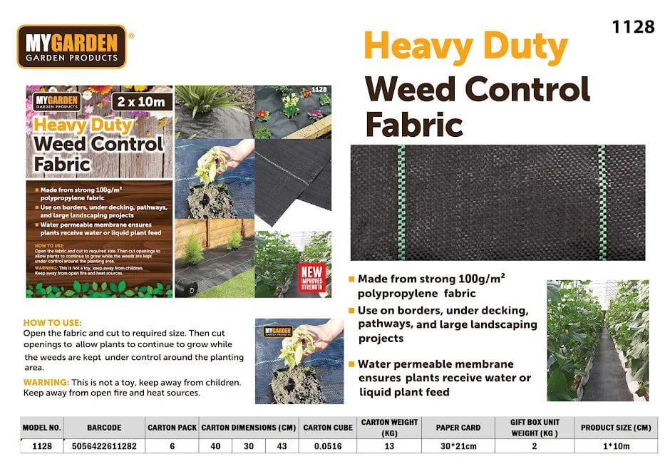 Heavy Duty Weed Control Fabric 2 x 10m Garden 1128 (Parcel Rate)