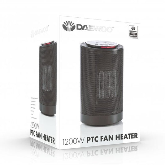 Daewoo 1200W PTC Heater Digital Control LED Display Black HEA1814 A W25  (Parcel Rate)