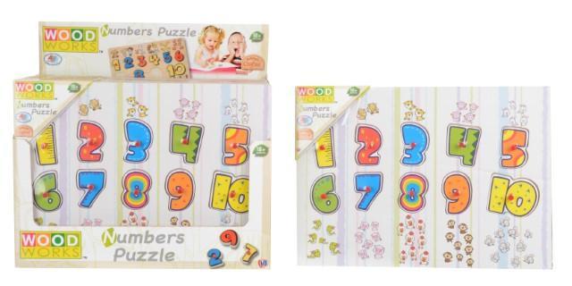 Woodworks Peg Puzzles Numbers Children Educating Puzzle 2361 (Parcel Rate)
