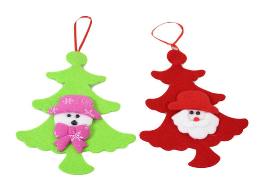 Christmas Tree Felt Decoration Assorted Colours and Designs 1453 (Large Letter Rate)