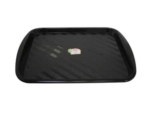Black Plastic Serving Tray Canteen Cafe Fast Food Dinner Kitchen Breakfast 43 x 31cm 15006 (Parcel Rate)