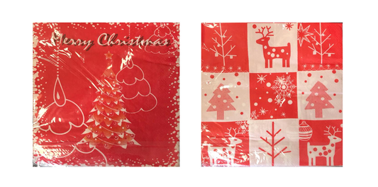Pack of Christmas Themed Napkins Assorted Designs 1674 (Parcel Rate)