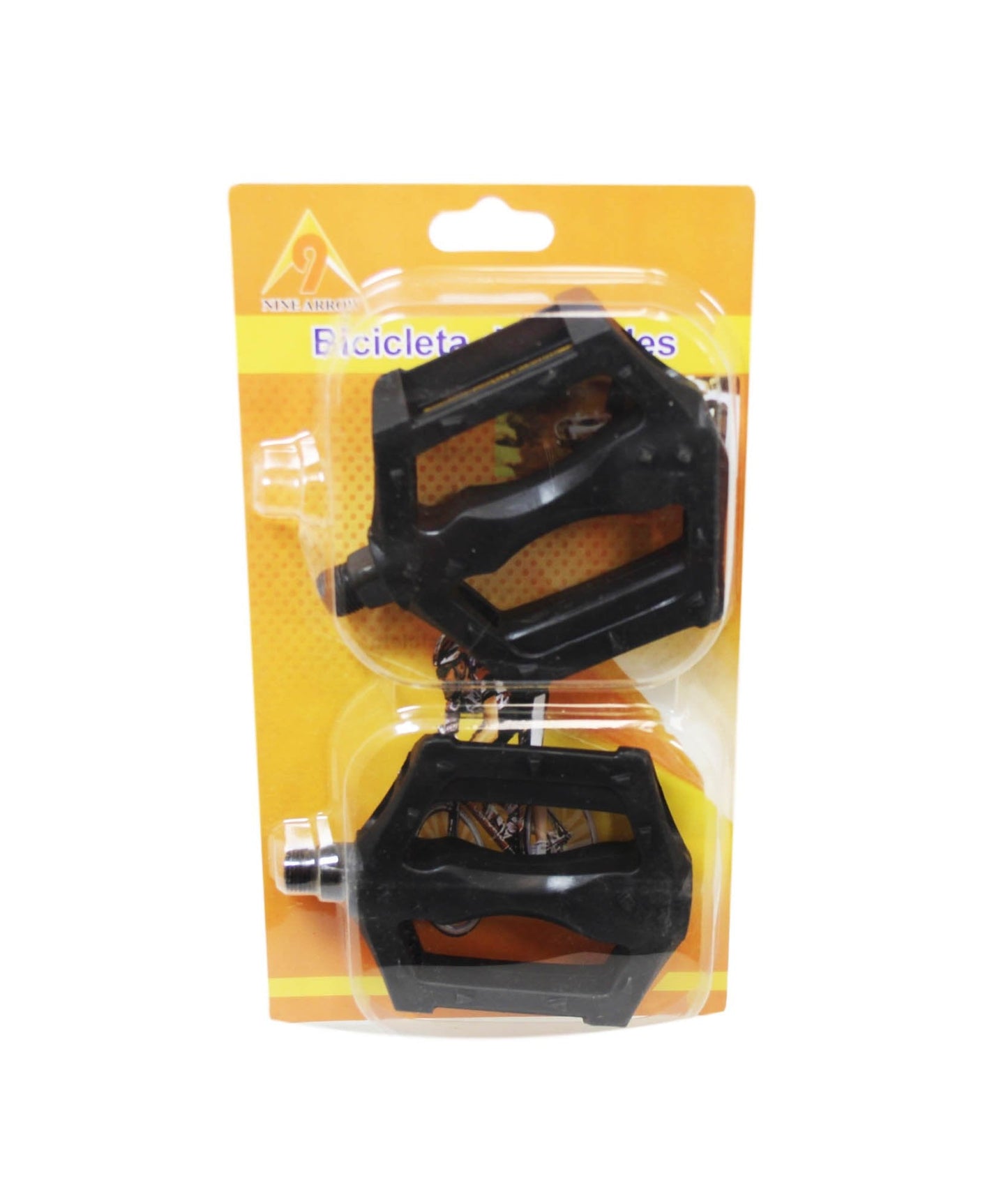 Standard Bike Pedals Plastic Bicycle Pedals With Reflective Safety Strip 10 x 8cm 1853 (Parcel Rate)