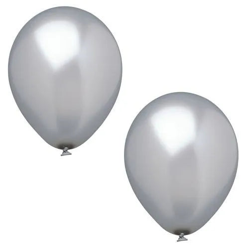 Papstar Silver Metallic Birthday Party Balloons 10 Piece Party Pack 25cm 18969 (Large Letter Rate)
