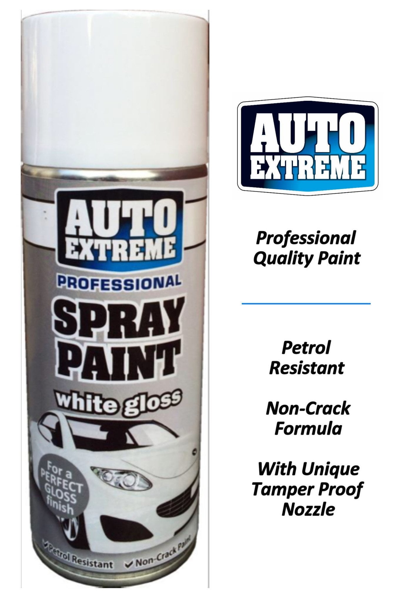 Auto Extreme Spray Paint White Gloss 400ml 1922 A  (Parcel Rate)