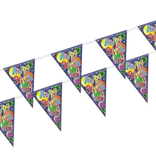 Happy Birthday Foil Bunting Banner 4m 19254 (Parcel Rate)