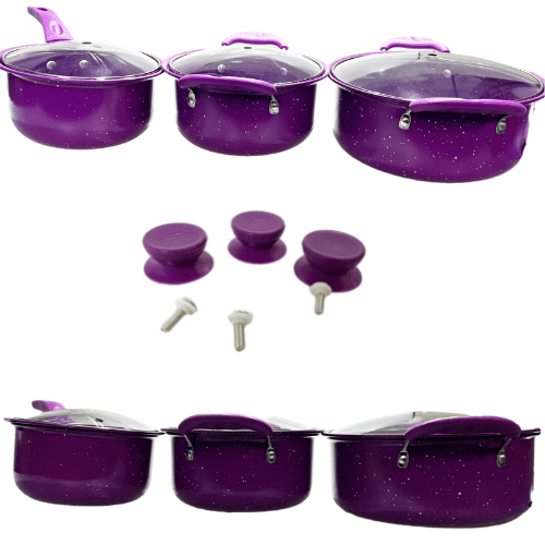 14Pc Cookware Set Anodised Aluminium Pots Pans With Utensils 6646 (Parcel Rate)