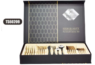 High Quality Polished Cutlery Set Silver Colour 24 Piece Set TS60209 (Parcel Rate)