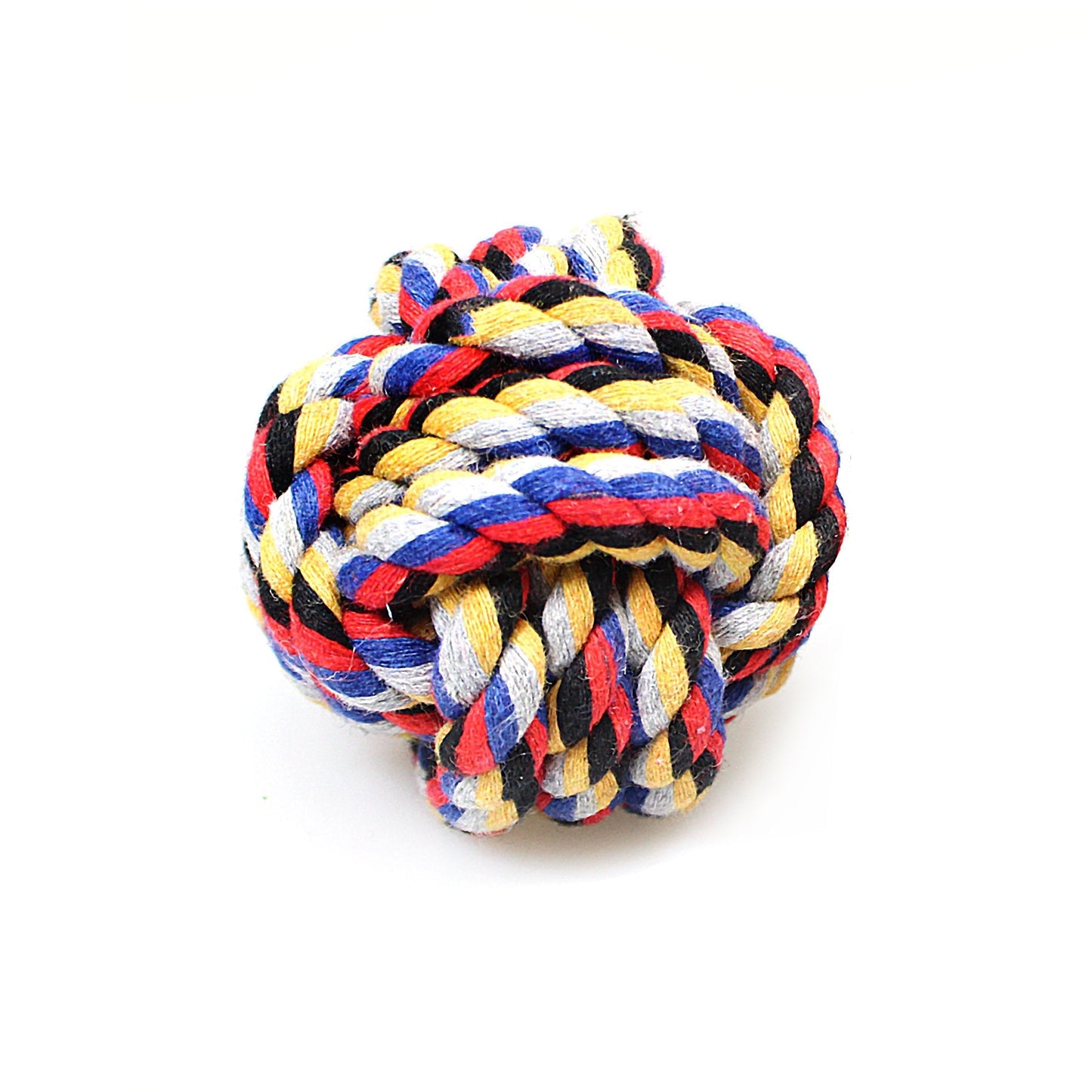 Pet Dog Chewing Teething Knotted Rope Ball 6.5 cm Assorted Colours 0049 (Parcel Rate)