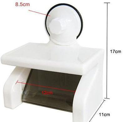 Super Suction Cup Serrated Cutting Edge Toilet Roll Holder With Useful Shelf 0842 (Parcel Rate)