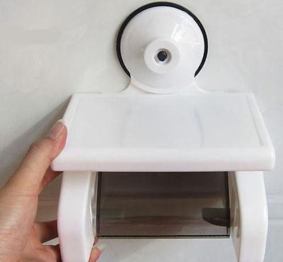 Super Suction Cup Serrated Cutting Edge Toilet Roll Holder With Useful Shelf 0842 (Parcel Rate)