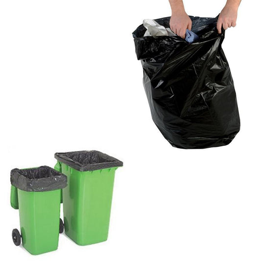 200 Pcs Heavy Duty Black Recycled Refuse Sacks Bags Outdoor 26x21x25cm B1512 (Parcel Rate)