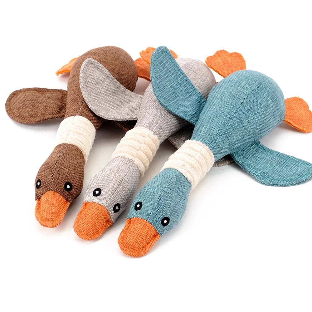 Pets Cats Dogs Soft Toy Duck / Goose Playing Fetch Teething Pets Toy 30 x 7cm Assorted Colours 5885 (Parcel Rate)