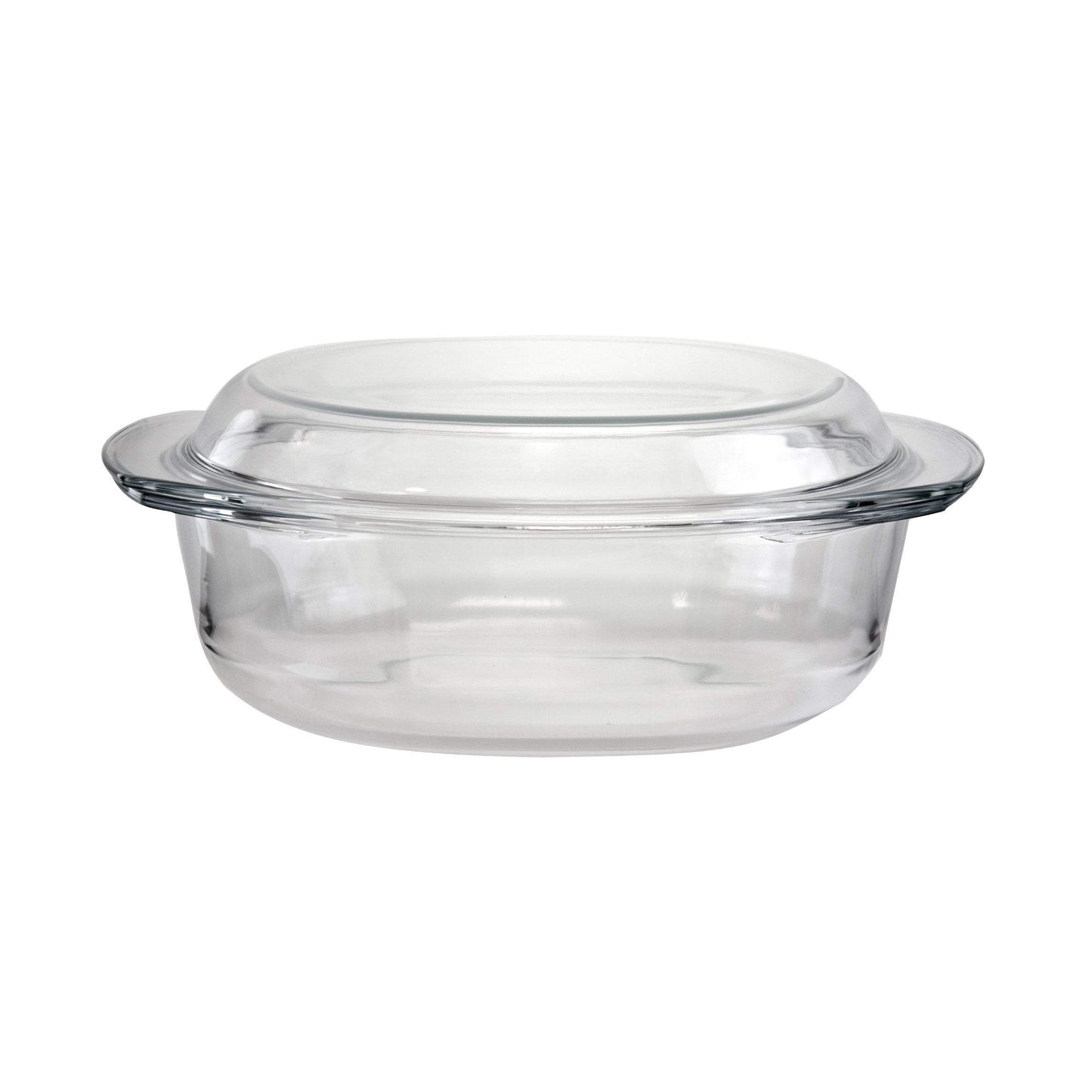 Rectangular Casserole Tempered Glass Curry Stock Pot With Lids 3.5 Litre 2129 (Parcel Rate)