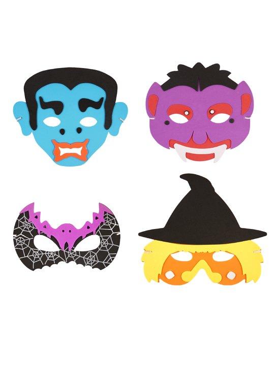 Halloween EVA Foam Colourful Masks with Elasticated Band Assorted Designs V41064 (Parcel Rate)