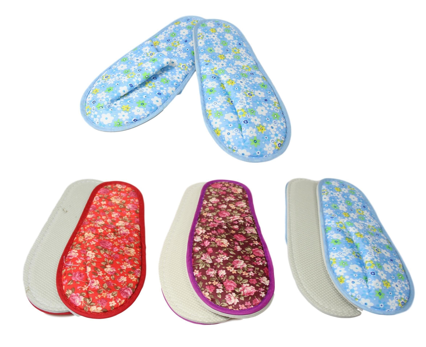 Bathroom Slippers Floral Design One Size 27 cm Assorted Colours 2279 (Large Letter Rate)