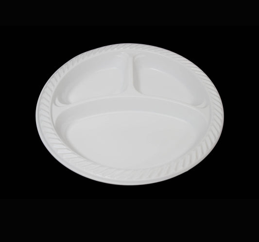 10" Disposable White Plastic Plate Pack of 50 24427 (Parcel Rate)