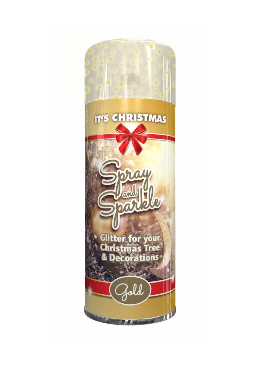 Sparkle Spray Paint Christmas Décor Gold 200ml 2694 (Parcel Rate)