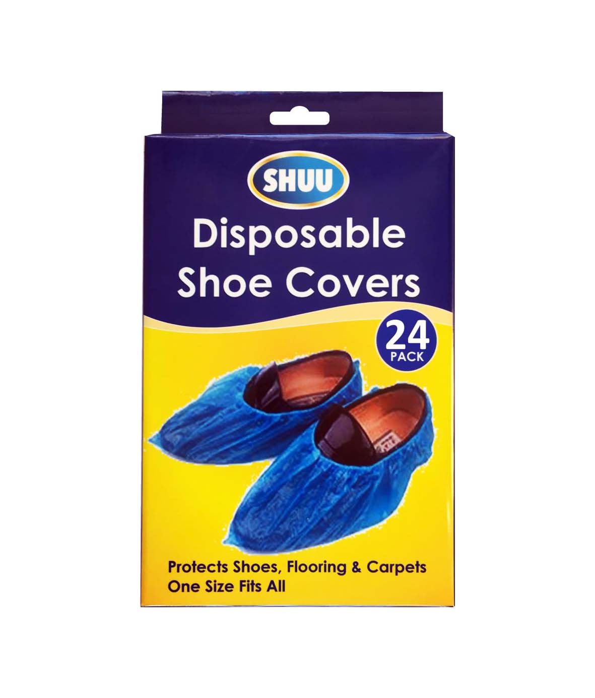 SHUU Disposable Shoe Protective Covers Safety Plastic Boots/Trainers Covers 24 Pack 2703 (Parcel Rate)