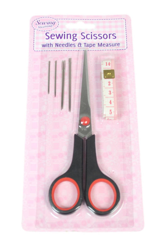 Sewing Scissors With Needle And Tape Measure Different Size Needles 2726 (Parcel Rate)
