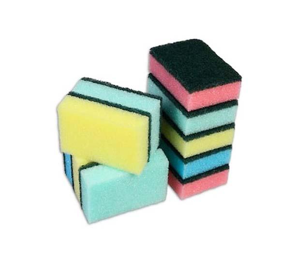 Accord Double Sided Kitchen Washing Up Sponges Scourers 8 x 2 cm Pack of 10 STR518 (Parcel Rate)