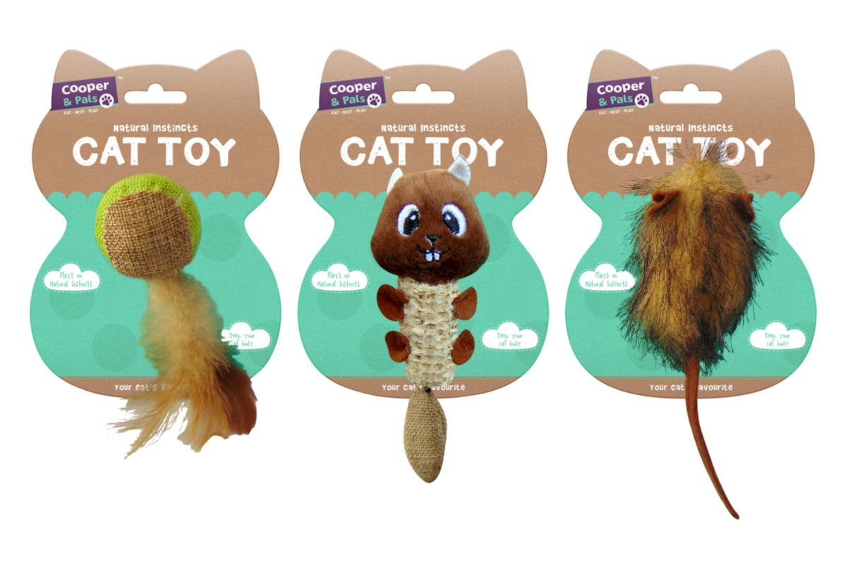 Natural Instincts Cat Toys 3 Assorted Designs 317662 (Parcel Rate)