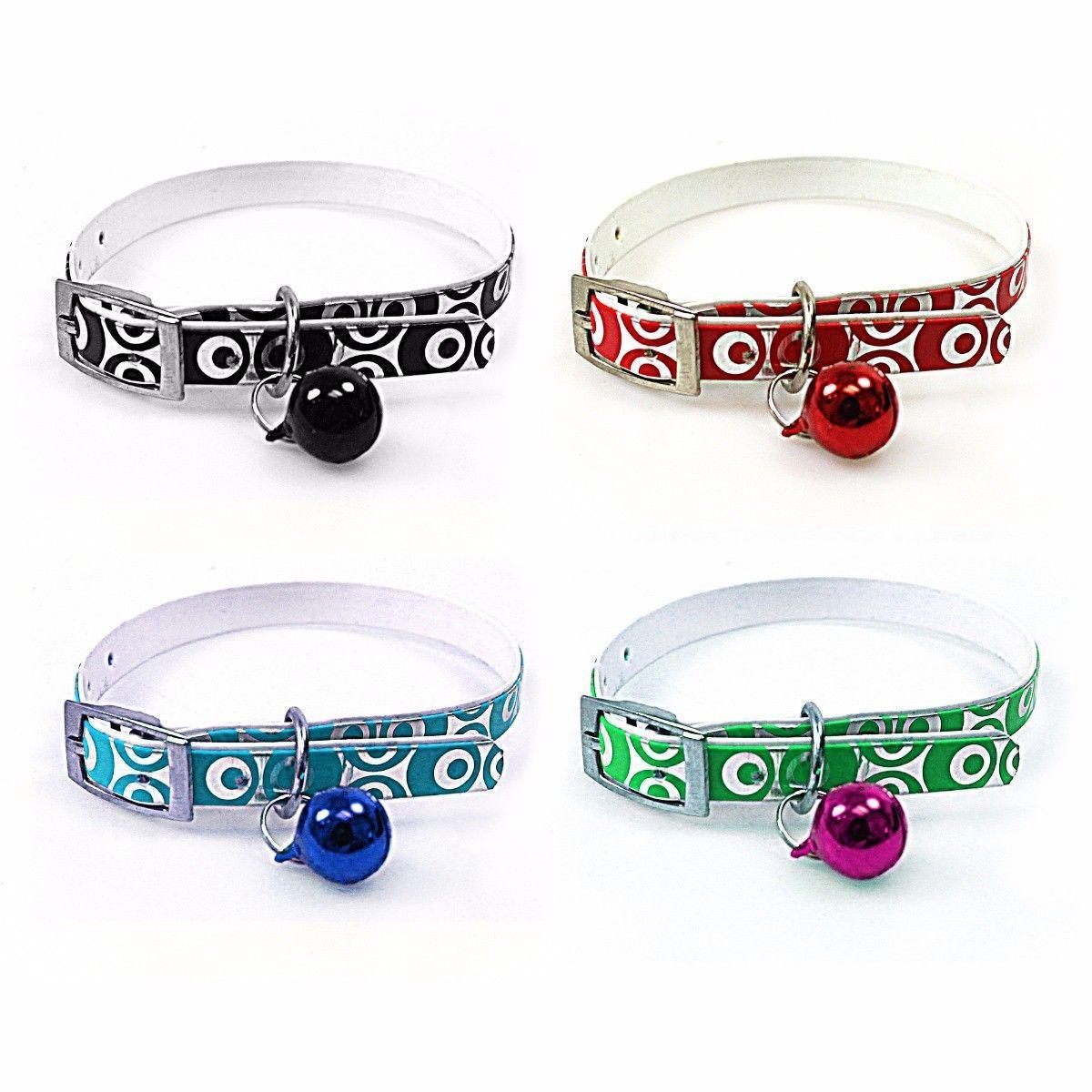 Pet Dog Cat Collar Metallic Print with Bell Assorted Colours 3200 (Large Letter Rate)