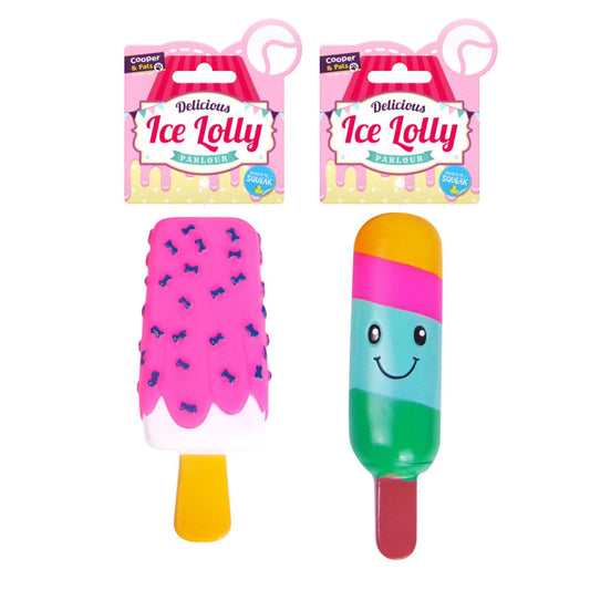 Multicolour Ice Lolly Squeaky Dog Toys Assorted Designs 318826 (Parcel Rate)