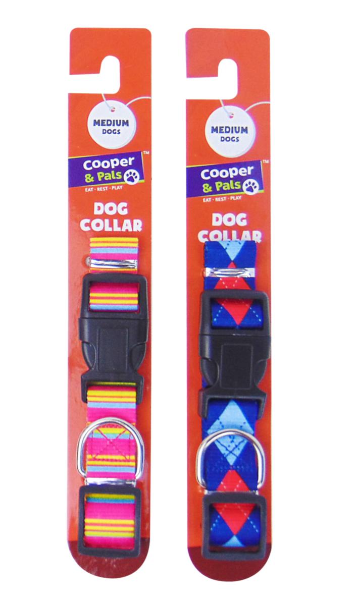 Multicolour Medium Dog Collar Assorted Designs 318828 (Parcel Rate)