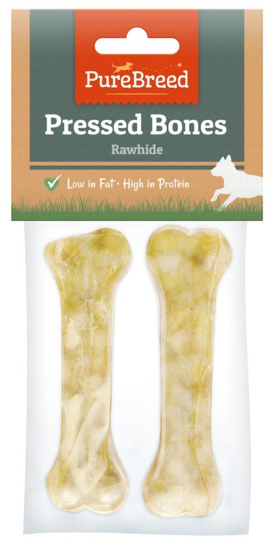 Pet Dog Treats Pressed Bones Rawhide 2 x 30g 319638 (Parcel Rate)