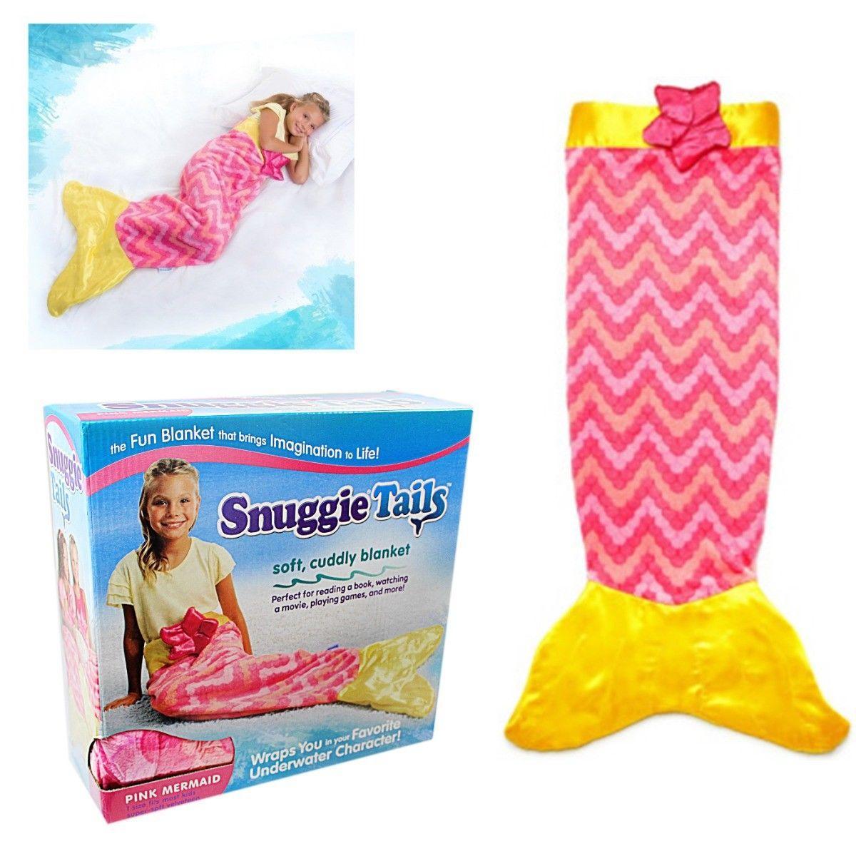Girls Shark Mermaid Tail Fleece Blanket Soft Snuggle-in Sleeping Bag Costume  4469 A (Parcel Rate)
