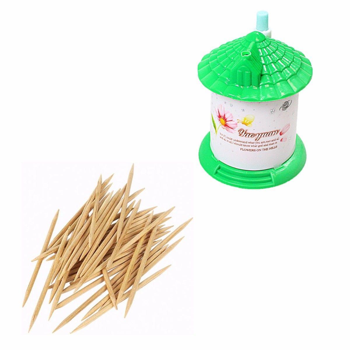 Plastic House Shaped Toothpick Holder with Toothpicks 7 x 7.2 cm Assorted Colours 4836 (Large Letter Rate)