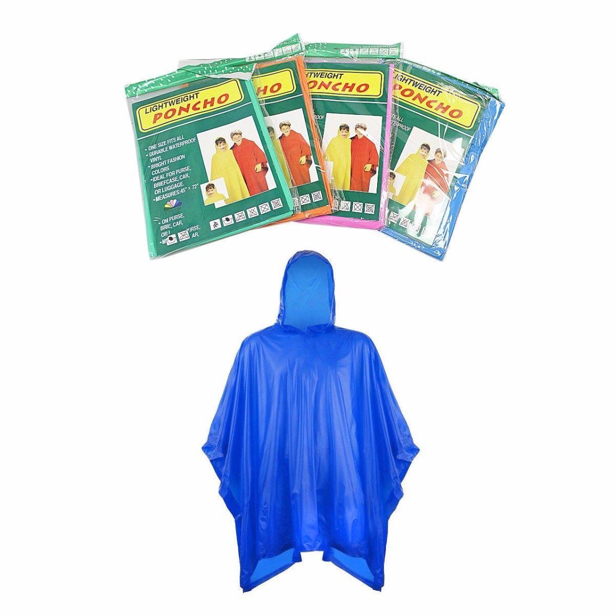Children's Waterproof Plastic Poncho Raincoat 45" x 72" Assorted Colours 4837 A  (Large Letter Rate)